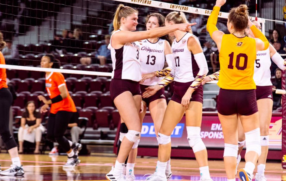 Central Michigan volleyball defeats Bowling Green in five sets for third straight win