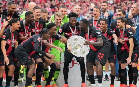 European football: Bayer Leverkusen complete unbeaten Bundesliga season